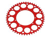 Couronne AKOA alu "rouge anodisé" 50 dents, vélomoteurs Puch Maxi