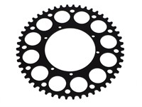 Couronne AKOA alu noir anodisé 50 dents, vélomoteurs Puch Maxi