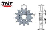 Pignon 12 dents 420, moto 50cc Derbi Pignon 12 dents 420, moto 50cc Derbi