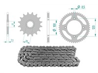 Kit chaîne 13 x 50 / 420 sans O-Ring (K4180) acier