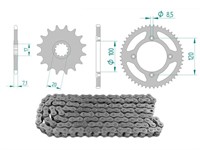 Kit chaîne 13 x 50 / 420 sans O-Ring (K4180) acier Kit chaîne 13 x 50 / 420 sans O-Ring (K4180) acier