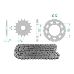 Kettenkit Peugeot XPS, XP 13 x 48 / 420 ohne O-Ring (K2008) Stahl