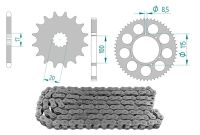 Kit chaîne 12 x 58 / 428 sans O-Ring (K3601) acier, moto Fantic Caballero 50cc TMX180 M Kit chaîne 12 x 58 / 428 sans O-Ring (K3601) acier, moto Fantic Caballero 50cc TMX180 M
