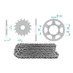 Kettenkit CPI Supermotard/Supercross 50 13 x 56 / 420 ohne O-Ring, Stahl