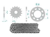 Kit chaîne acier 12 x 52 / 420 sans O-Ring (K3894), Yamaha DT/ Peugeot XPS Kit chaîne acier 12 x 52 / 420 sans O-Ring (K3894), Yamaha DT/ Peugeot XPS