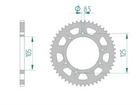 Couronne acier 53 dents, Derbi Senda R à partir de 2000