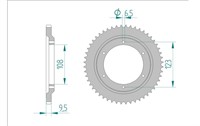 Couronne acier 52 dents 420, Derbi GPR 50 R