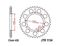 Couronne alu 56 dents 428, Husqvarna CH Racing 50cc Couronne alu 56 dents 428, Husqvarna CH Racing 50cc