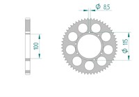 Couronne 50 dents 428, Husqvarna CH Racing 50cc Couronne 50 dents 428, Husqvarna CH Racing 50cc