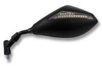 Paire de rétroviseur noir clignotant intégré à led's (montage au guidon), homologué CE Paire de rétroviseur noir clignotant intégré à led's (montage au guidon), homologué CE