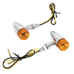 Clignotants Custom hyper mini super-halogen chromé, homologué CE Clignotants Custom hyper mini super-halogen chromé, homologué CE