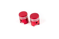 Paire de bouchons de valve "Piston" rouges Paire de bouchons de valve "Piston" rouges