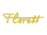 Emblème logo Florett laiton, pour garde-boue avant (79x22mm)