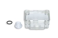 Cuve de carburateur rapide Malossi transparente, universelle pour carbu Dell'Orto PHBG 15-21mm Cuve de carburateur rapide Malossi transparente, universelle pour carbu Dell'Orto PHBG 15-21mm
