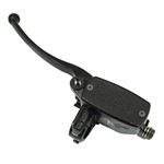 Maître-cylindre / pompe de frein gauche avec levier, support de rétroviseur et contacteur de feu stop, universel. Maître-cylindre / pompe de frein gauche avec levier, support de rétroviseur et contacteur de feu stop, universel.