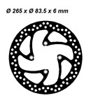 Disque de freins NG 265/83.5/6mm 4  trou