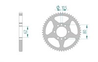 Couronne Yamaha, DT 125 LC 2, 428/49D Couronne Yamaha, DT 125 LC 2, 428/49D