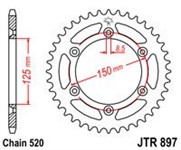 Couronne alu KTM 520/48D