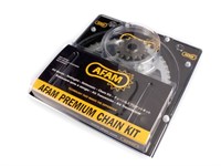 Kit chaîne AFAM 13 x 62 / 428 R1-G, sans O-Ring, moto 125cc Aprilia SX 125, Malaguti XSM Kit chaîne AFAM 13 x 62 / 428 R1-G, sans O-Ring, moto 125cc Aprilia SX 125, Malaguti XSM