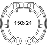 Bremsbacken Vespa / LML 150mm x 24mm Bremsbacken Vespa / LML 150mm x 24mm