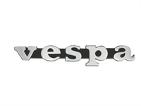 Emblem logo "VESPA" noir/chromé, scooter Vespa 50-125cc ET3 (122×20 mm)