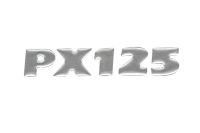 Autocollant sticker logo chromé "PX125", scooter Vespa