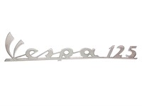 Emblem / Schriftzug "VESPA 125", chrom, 135x35 mm Emblem / Schriftzug "VESPA 125", chrom, 135x35 mm