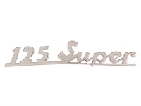 Emblème logo 125 super chromé, scooter Vespa