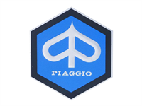 Emblème autocollant en hexagone alu, vélomoteur Piaggio Ciao / scooter Piaggio Vespa