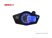 Tacho KOSO Digital Cockpit RX1N GP Style Display schwarz unterlegt, blau beleuchtet