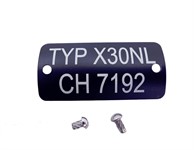 Typenschild Puch X30 NL CH7192 . Montierbereit inkl. Hammerschrauben.