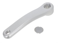 Manivelle de pédalier gauche 4 pans courbée alu, vélomoteurs Pony