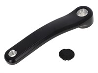 Manivelle de pédalier droite 4 pans courbée alu noir, vélomoteurs Pony