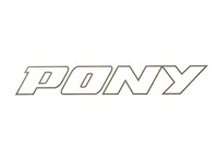 Autocollant sticker PONY ovale blanc (1pcs), pour réservoir ou carrosseries latérales