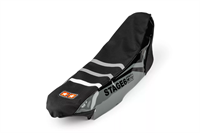 Housse de selle Stage6 Full Covering orange-noir, moto 50cc Rieju MRT