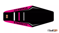 Housse de selle Stage6 Full Covering rose-noir, moto 50cc Rieju MRT Housse de selle Stage6 Full Covering rose-noir, moto 50cc Rieju MRT