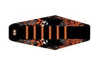 Housse de selle Stage6 Full Covering orange-blanc, moto 50cc Rieju MRT