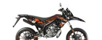 Kit déco stickers Stage6 moto Derbi 50 DRD X-Trem Euro 4 orange - noir Kit déco stickers Stage6 moto Derbi 50 DRD X-Trem Euro 4 orange - noir