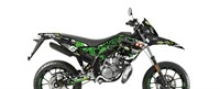 Kit déco graphique Stage6 vert-noir, moto 50cc Derbi X-Treme Euro4