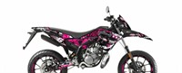 Kit déco graphique STAGE6 rose-noir, moto 50cc Derbi X-Treme / X-Race dès 2017 Euro4