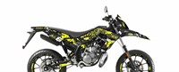 Kit déco graphique Stage6 jaune-noir, moto 50cc Derbi X-Treme Euro4