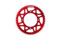 Couronne Stage6 alu 53 dents type 420 CNC rouge, moto 50cc Beta RR Couronne Stage6 alu 53 dents type 420 CNC rouge, moto 50cc Beta RR