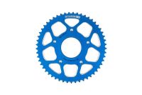 Couronne Stage6 alu CNC bleu 53 dents type 420, moto 50cc Rieju MRT Couronne Stage6 alu CNC bleu 53 dents type 420, moto 50cc Rieju MRT