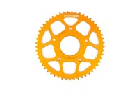 Couronne Stage6 alu CNC orange 53 dents type 420, moto 50cc Rieju MRT