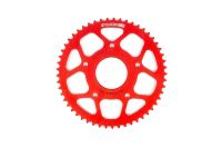 Couronne Stage6 alu CNC rouge 53 dents type 420, moto 50cc Rieju MRT Couronne Stage6 alu CNC rouge 53 dents type 420, moto 50cc Rieju MRT
