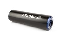 Silencieux Stage6 50 - 80cc passage gauche noir / bleu Silencieux Stage6 50 - 80cc passage gauche noir / bleu