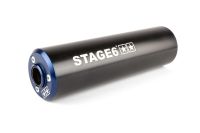Silencieux Stage6 50 - 80cc passage droit noir / bleu Silencieux Stage6 50 - 80cc passage droit noir / bleu