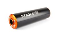 Silencieux Stage6 50 - 80cc passage droit noir / orange Silencieux Stage6 50 - 80cc passage droit noir / orange