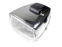 Phare rectangulaire VELOMOTEUR, CHROME avec interrupteur Phare rectangulaire VELOMOTEUR, CHROME avec interrupteur