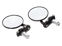 Rétroviseurs (2pcs) pour embout de guidon petit modèle, rond, noir Rétroviseurs (2pcs) pour embout de guidon petit modèle, rond, noir